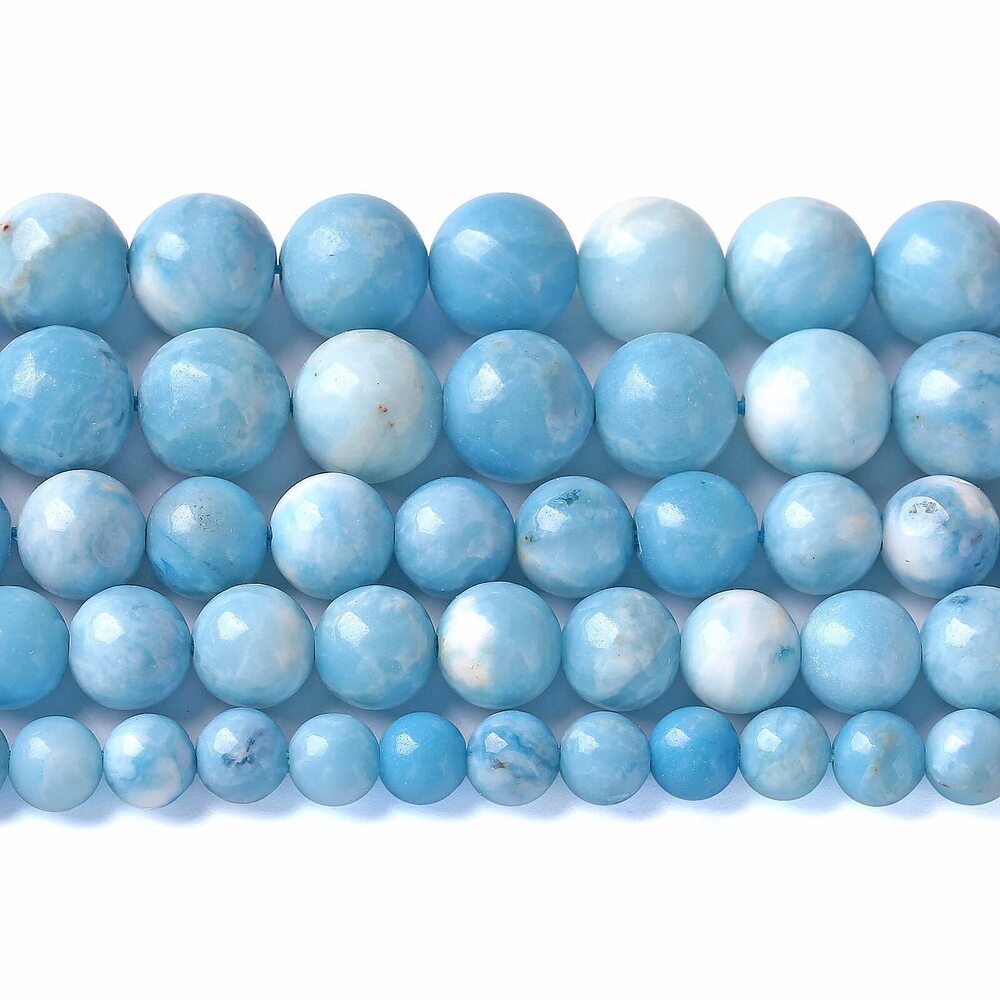3978 8MM 45PCS Natural Blue Larimar Gemstone Crystal Beads for Jewelry